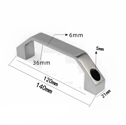 Tirador industrial fundido pulido de acero inoxidable 304 con orificios pasantes sin rosca L30202